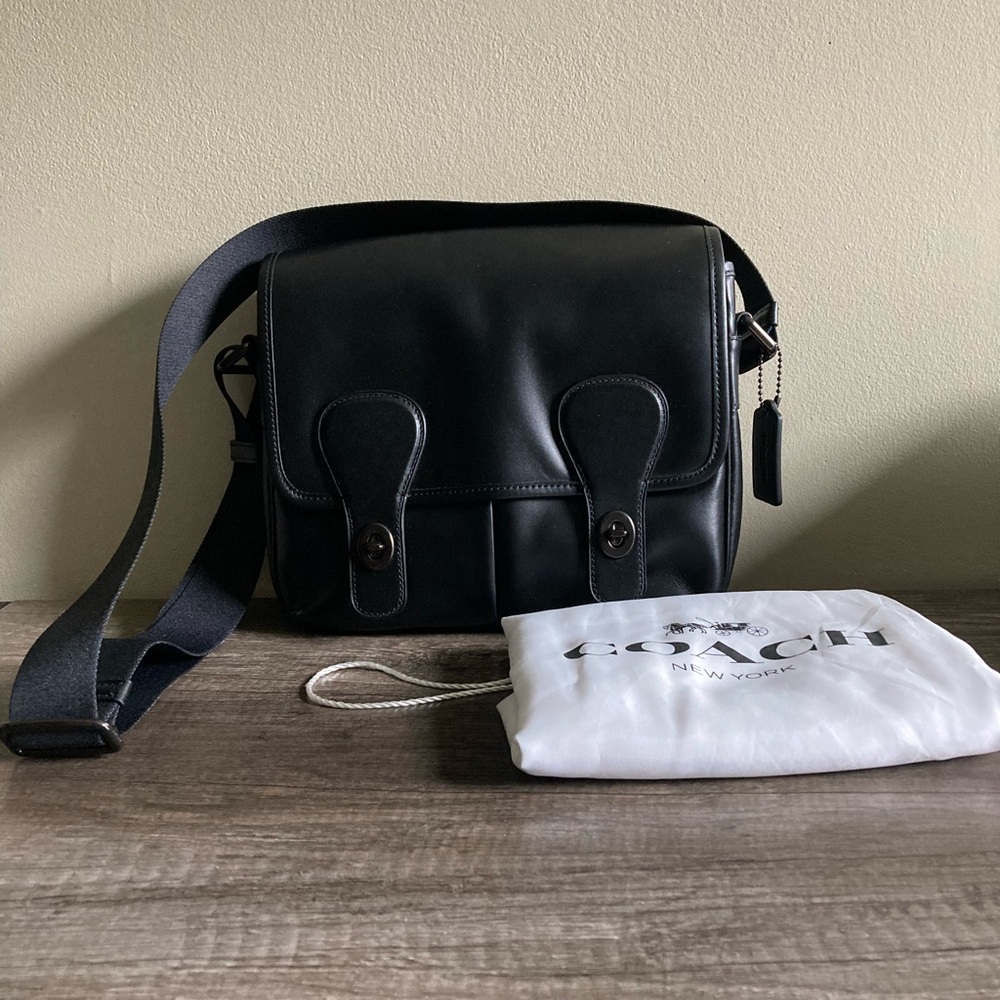 Vintage Coach Heritage Map Bag Black